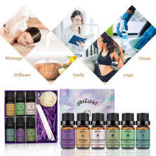 Load image into Gallery viewer, 6 Pack Essential Oils Set(Lavender,Peppermint,Orange,Tea Tree,Lemongrass,Eucalyptus)