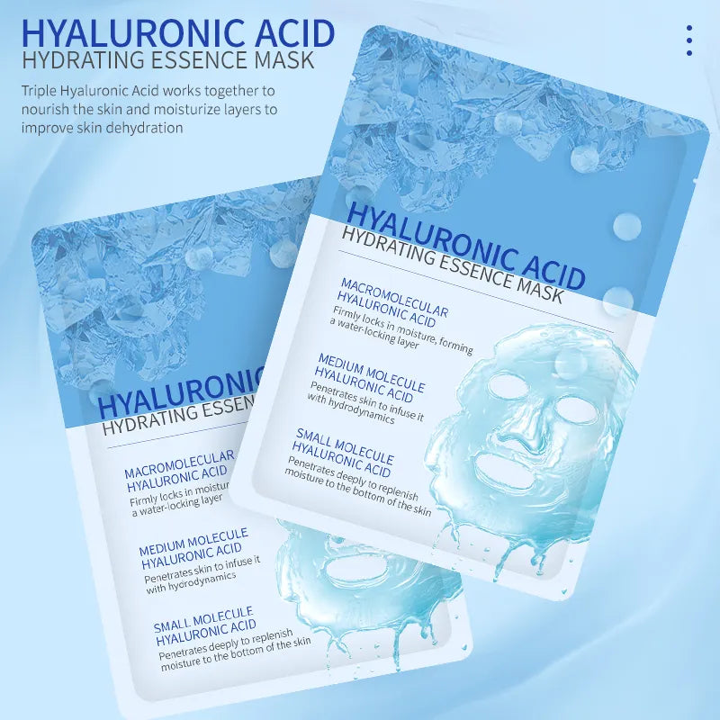 Hyaluronic Acid Facial Sheet Mask Organic Oil Control Deep Moisturizing Hydrating Face Mask