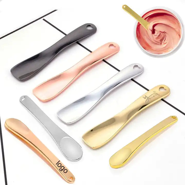 Mini Luxury Gold Color Facial Makeup Spatula Cosmetic for Eye Cream