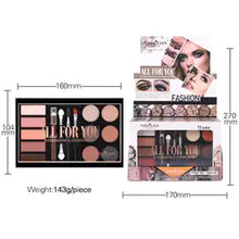 Load image into Gallery viewer, Makeup Kit for Girls Eyeshadow and Brow Kit Nude Pigment Eyeshadow Palette with Brushes Cosmetic Set
