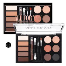 Load image into Gallery viewer, Makeup Kit for Girls Eyeshadow and Brow Kit Nude Pigment Eyeshadow Palette with Brushes Cosmetic Set
