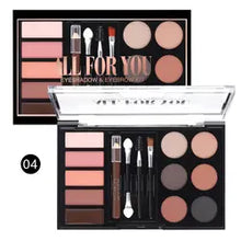 Load image into Gallery viewer, Makeup Kit for Girls Eyeshadow and Brow Kit Nude Pigment Eyeshadow Palette with Brushes Cosmetic Set
