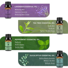 Load image into Gallery viewer, 8 Pack Essential Oils Set( Jasmine,Lavender,Orange,Eucalyptus,Rosemary,Frankincense,Peppermint,Tea Tree)
