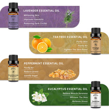 Load image into Gallery viewer, 8 Pack Essential Oils Set( Jasmine,Lavender,Orange,Eucalyptus,Rosemary,Frankincense,Peppermint,Tea Tree)
