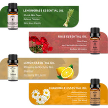 Load image into Gallery viewer, 8 Pack Essential Oils Set(Sandalwood Lavender Lemon Rose Chamomile Tea Tree Cinnamon Lemongrass)
