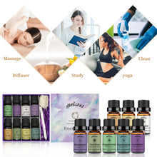 Load image into Gallery viewer, 8 Pack Essential Oils Set( Jasmine,Lavender,Orange,Eucalyptus,Rosemary,Frankincense,Peppermint,Tea Tree)
